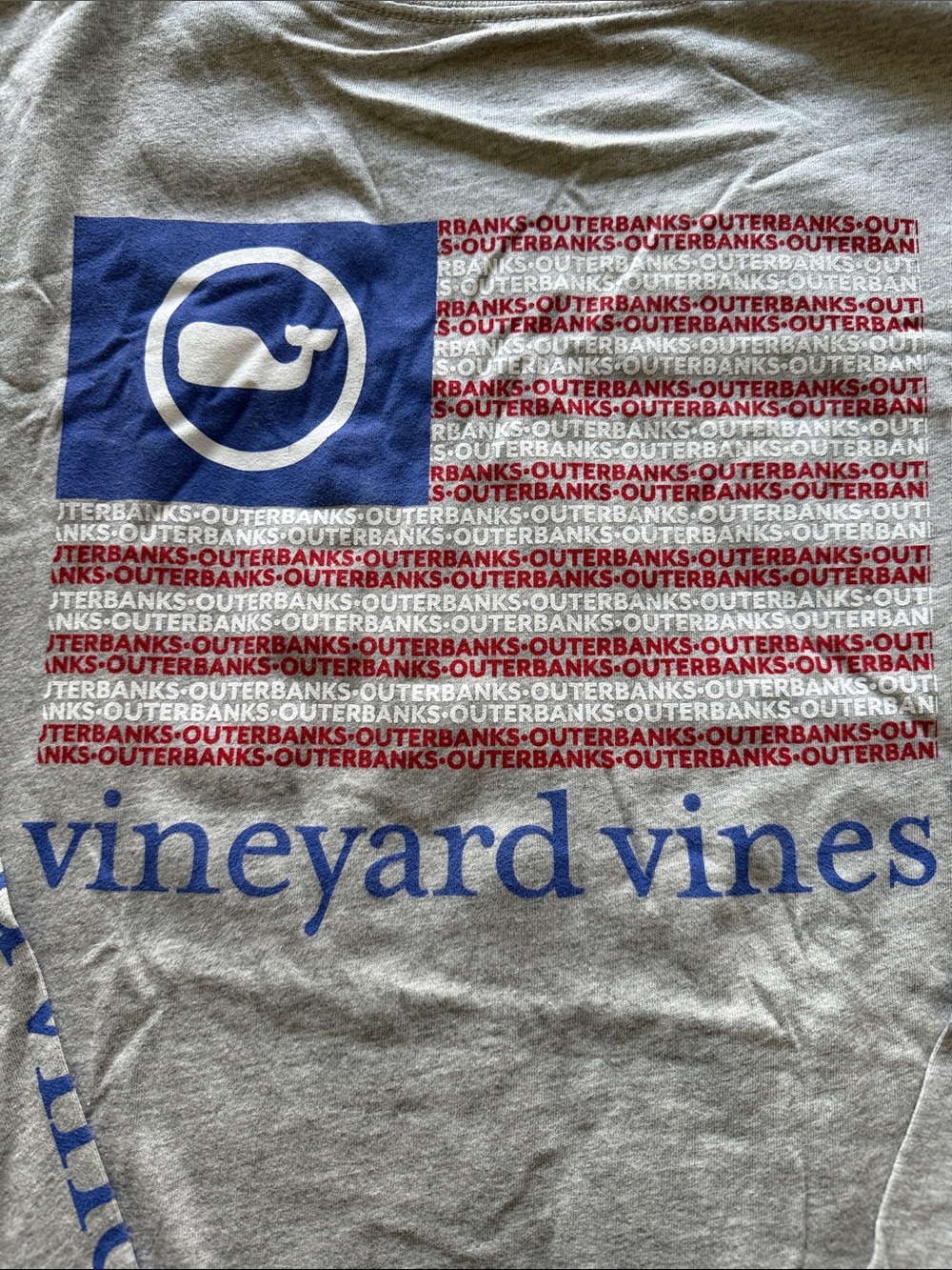 NWT Vineyard Vines Men’s Sz Med Outer Banks Flag Tee - Gray, Blue, Red